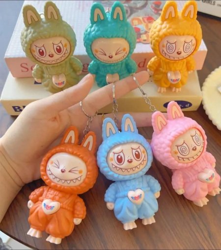 لعبة لابوبو مع حركات عيون (لون أزرق + أخضر)